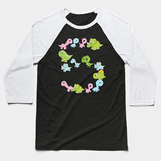 Kids dinosaur th birthday gift Baseball T-Shirt by aaltadel